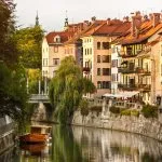 The Old Town is situated on the banks of the Ljubljanica River
